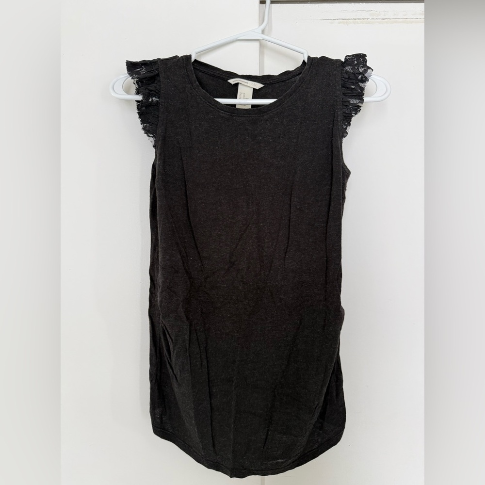 Maternity Sleeveless Top with Ruffle Detail
